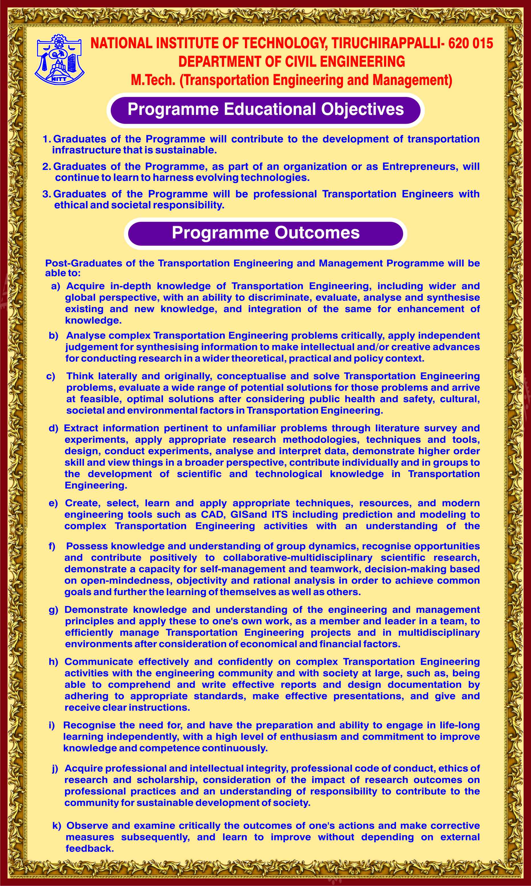 Programme Objectives
